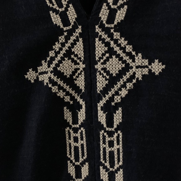 Gap navy blue tunic embroidery drawstring dress - Picture 2 of 6